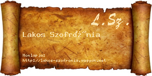 Lakos Szofrónia névjegykártya